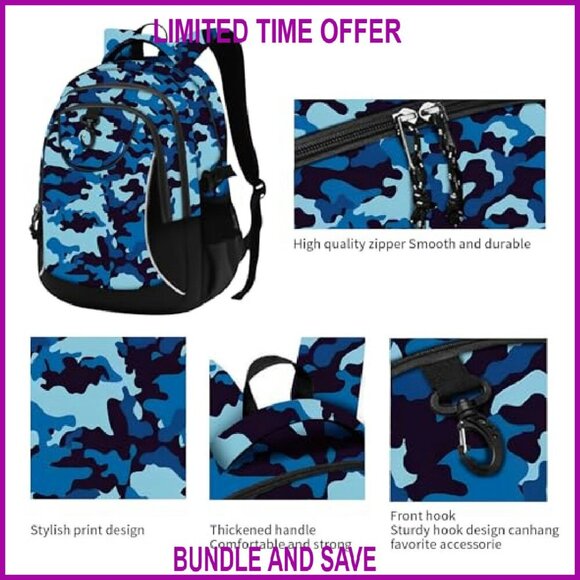 Lightweight Laptop Backpack for School Travel Work with Padded Compartment main image 7